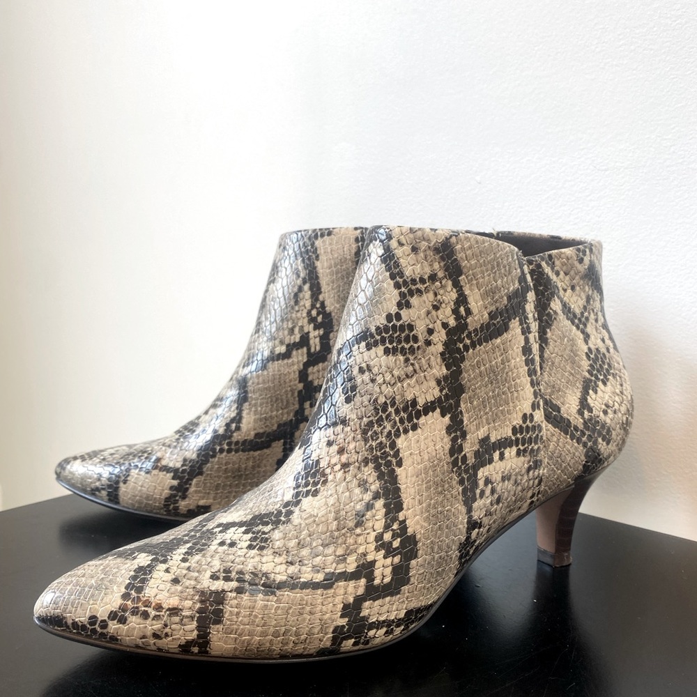 Clarks Booties Snakeprint Like New 6.5 - image 1